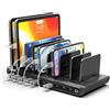 Alxum Stazione di Ricarica USB 10 Porte 60W, Multi Caricatore USB con Display LED, 8×USB-C e 2×USB-A, Smart Charging Station per iPhone, iPad, Phone, Tablet, Android, Ideale per Casa, Ufficio e Scuole