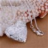 NONE Collana con ciondolo con cornice per foto in argento sterling 925 caldo 18/20/22/24 pollici catena a serpente per gioielli di moda da sposa con fascino da donna