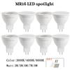 Gatetop 10PCS MR16 Faretto LED Lampadina GU5.3 Lampada AC 110V 220V 12V Bombillas Spot Light Sostituisci la lampada alogena da 50W Direzione domestica