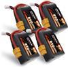 OVONIC Batteria Lipo OVONIC 130C 4S 850 mAh Confezione da 14,8 V con spina XT60 per FPV Racing (4 confezioni)