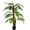 Outsunny Palma artificiale Outsunny, altezza 1,2 m, tronco artificiale, rami, lichene, foglie, grande realismo, vaso incluso