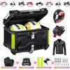 JVSYK Bauletto Moto in Alluminio 65L, 55L, 45L, Baule Posteriore Impermeabile per Casco, Valigia Posteriore, Bauletto Attrezzi a Sgancio Rapido