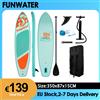 funwater Tavola da Stand Up Paddle Gonfiabile FunWater 350x87x15cm, SUP Board Ultra Stabile Antiscivolo per Sport Acquatici con Set di Accessori