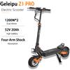 GELEIPU Monopattino Elettrico GELEIPU Z1 PRO per Adulti, Velocità Massima 65km/h, Doppio Motore 2400W, E-Scooter Potente