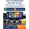 Road Top Display multimediale Carplay Road Top da 12,3 pollici ultra sottile per Benz Classe C W205 GLC Classe V W447 2015-2019 NTG5.0 Touch Screen