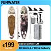 funwater Tavola da SUP Gonfiabile FunWater 2026 Nuova 350x90x15cm Larga e Stabile per Principianti e Adulti con Ponte Antiscivolo e Kit Completo di Accessori