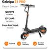 GELEIPU Monopattino Elettrico Pieghevole GELEIPU Z1 PRO, Doppio Motore 1200W*2, 65km/h, Autonomia 70km, Batteria 52V 20Ah, Carico Massimo 120kg per Adulti