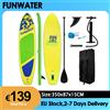 FunWater 350x87x15CM Tavola da Stand Up Paddle Gonfiabile Super Surfboard Antiscivolo per Sport Acquatici SUP con Accessori