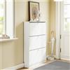 SoBuy FSR215-W Scarpiera ultra stretta da 18 cm, adatta per scarpe grandi fino alla taglia EU 47, scarpiera stretta per ingressi, corridoi, piccoli appartamenti, salvaspazio - 76x18x113 cm