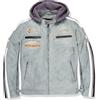 URBAN 5884 Giacca Moto Uomo in Pelle con Protezioni Per Schiena, Spalle e Gomiti Omologate CE | Grigio chiaro | XL