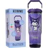 Get Trend Hello Kitty Sanrio Kuromi Bicchiere Termico con Cannuccia e Maniglia, Tazza da Viaggio 850ml, Isolamento Termico Sottovuoto a Doppia Parete (Viola Kuromi)