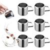 LEKEFETO 6 PZ Bricco per latte in acciaio inox da 30 ml con manico, caraffa per latte portatile da 25 ml, caraffa per latte per schiume da latte, cappuccino, latte, espresso