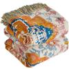 Bailix Premium Copriletto bohémien, 100% cotone, coperta morbida con frange, doppio lato in mussola, copriletto bohémien, 200 x 230 cm, coperta per divano e letto, patchwork, coperta per la stanza