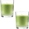 Etrexonline Set de 2 Candele Profumate Sorbetto all'Anguria in Vetro 8.5x7cm, Candele Profumate Verde in Cera Vegetale, 28 Ore di Combustione