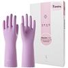 LANON Protection LANON wahoo 3 Paia Guanti Pulizia Casa, Guanti da Cucina per Lavastoviglie con Fodera in Cotone Floccato, Riutilizzabili, Antiscivolo, Nebbia Malva, L