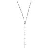 Amen collana rosario in acciao inossidabile con croce e medaglietta,Lunghezza 51 cm - Grani 0,4 cm, Collezione Metropolitan ACCL112