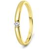 MIORE - Anello Donna Solitario, Oro Giallo 8KT 333 - Diamante Naturale Ct. 0,05 Taglio Brillante. Anello di Fidanzamento Classico con Brillante solitario, Anello anallergico.