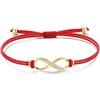 Jrêveinfini Infinito Bracciale Donna Argento 925 Oro, Braccialetto Portafortuna Donna Bambina Ragazza, Bracciale Mamma Rosso Corda Amicizia, Regalo Donna Compleanno Anniversario Bambina Ragazza