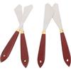 TEHAUX Spatole per Pittura Manico Ergonomico in Legno per Set di 4 in Inossidabile Raschietti per Miscelazione Colori per Insegnanti e Studenti