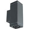 V-TAC LEDLUX LD8627 Applique Da Parete e Muro Con Portalampada GU10 Illuminazione Doppio Fascio Up-Down IP44 Carcassa Nera SKU-8627