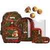ergobag pack set Zaino scolastico ergonomico e flessibile, 6 pezzi, per la prima elementare Fire DragonBear - Verde