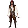 SMIFFYS Costume da pirata in alto mare, marrone, con parte superiore, pantaloncini, bandoliera, cinta e fazzoletto Halloween