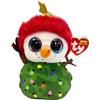 TY Beanie Boos - Garland Il Pupazzo di Neve Vestito da Albero di Natale, con Occhioni Multicolore Glitterati, Il Peluche con Gli Occhi Grandi Scintillanti, Speciale Natale - 15 Cm - T37317