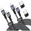 YISH Cavo USB C to USB C 65W：[2M+2M] PD3.0 Cavo USB Type C to Type C Ricarica Rapida Nylon Intrecciato Cavo Tipo C-C Filo Caricatore Compatibile con iPhone 17 16 15 Samsung S26 S25 S24 iPad MacBook