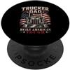 Truck Driver Dad Trucker Design Co Camionista Papà Patriottica Bandiera Americana Trucker Fathers Day PopSockets PopGrip Adesivo