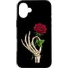 Skeleton Hand Holding Red Rose Flower Gr Custodia per iPhone 16 Plus Scheletro Mano Rosa Rossa Tatuaggio Gotico Scuro Romance