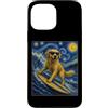 GoldenLife Custodia per iPhone 13 Pro Max Surfing Golden Retriever Art Surfer Dog sulla tavola da surf