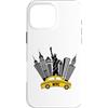 NYC New York Costume Yellow Cab Taxi App Custodia per iPhone 16 Pro Max New York City taxi giallo skyline NYC per donne uomini bambini