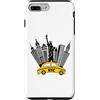 NYC New York Costume Yellow Cab Taxi App Custodia per iPhone 7 Plus/8 Plus New York City taxi giallo skyline NYC per donne uomini bambini