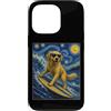 GoldenLife Custodia per iPhone 13 Pro Surfing Golden Retriever Art Surfer Dog sulla tavola da surf