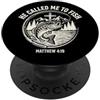 Christian Faith Fishing Design Mi ha chiamato a pescare Christian Fisherman PopSockets PopGrip Adesivo