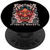 TOKYO WAVES Oni Mask Designs Yokai Oni Maschera Diavolo Giapponese Demone Tattoo Oni Mask PopSockets PopGrip Adesivo