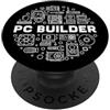 Computer Line Designs PC Builder Computer Tech Support IT Professionale Geek Divertente PopSockets PopGrip Adesivo