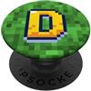 Retro Alphabet Pixel Gaming Letter Colle Lettera D Pixel Art Retro Gaming Graphic PopSockets PopGrip Adesivo