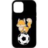 soccer animal ball fan football sport ho Custodia per iPhone 12/12 Pro Volpe con calcio