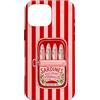 Preposh Custodia per iPhone 16 Pro Max Carino Sardine Rosso Rosa Strisce Vintage Estetica Estate