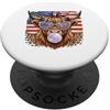 Patriotic Cow Co. Highland Cow USA Flag Heart Occhiali da sole Bubble PopSockets PopGrip Adesivo