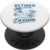 Tropical Retirement Vacation Apparel Ritirato 2028 Vivere il sogno PopSockets PopGrip Adesivo