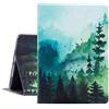 Glowish Custodia per iPad Air 2, Gofupa 9.7 iPad 6a/5a generazione, custodia a libro in pelle di alta qualità e supporto per angoli di visualizzazione multipli per iPad Air 2/1 (foresta verde albero)