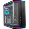 NOX XTREME PRODUCTS Hummer Anvil - Case PC ATX|M-ATX|ITX, Vetro Temprato Anteriore e Laterale Curvo, 5 Ventole ARGB PWM Incluse (Spazio per 8), Strisce LED, USB Tipo-C, Nero