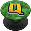 Retro Alphabet Pixel Gaming Letter Colle Lettera Q Pixel Art Retro Gaming Graphic PopSockets PopGrip Adesivo
