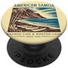 Studio Viaggi Paradiso Tropicale Arte Retro della Terra Sacra delle Samoa Americane PopSockets PopGrip Adesivo