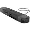 ICY Box IB-CR203-CU3 - Lettore di schede 3 in 1, USB C/A, SD e microSD 5 Gbps con porta USB A aggiuntiva, per PC, notebook, MacBook, tablet e smartphone, iB-CR203-CU3