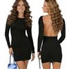 RPAEOY Vestito Donna Elegante Corto Schiena Scoperta Maniche Lunghe Mini Abito Sexy Abiti Autunnali Aderente Bodycon Dress Vestiti per Discoteca Cocktail Party