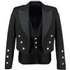 House of Scottish Giacca classica Prince Charlie con gilet a 3 bottoni | Giacca kilt da uomo per matrimonio - abbigliamento formale scozzese senza tempo da uomo, Nero , 54