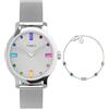 Timex Transcend TWG066900 - Orologio al quarzo da donna, 31 mm, con cinturino in acciaio inossidabile argentato a rete e quadrante argentato